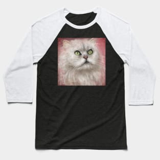 Painting of a Fluffy White Persian Cat Baseball T-Shirt